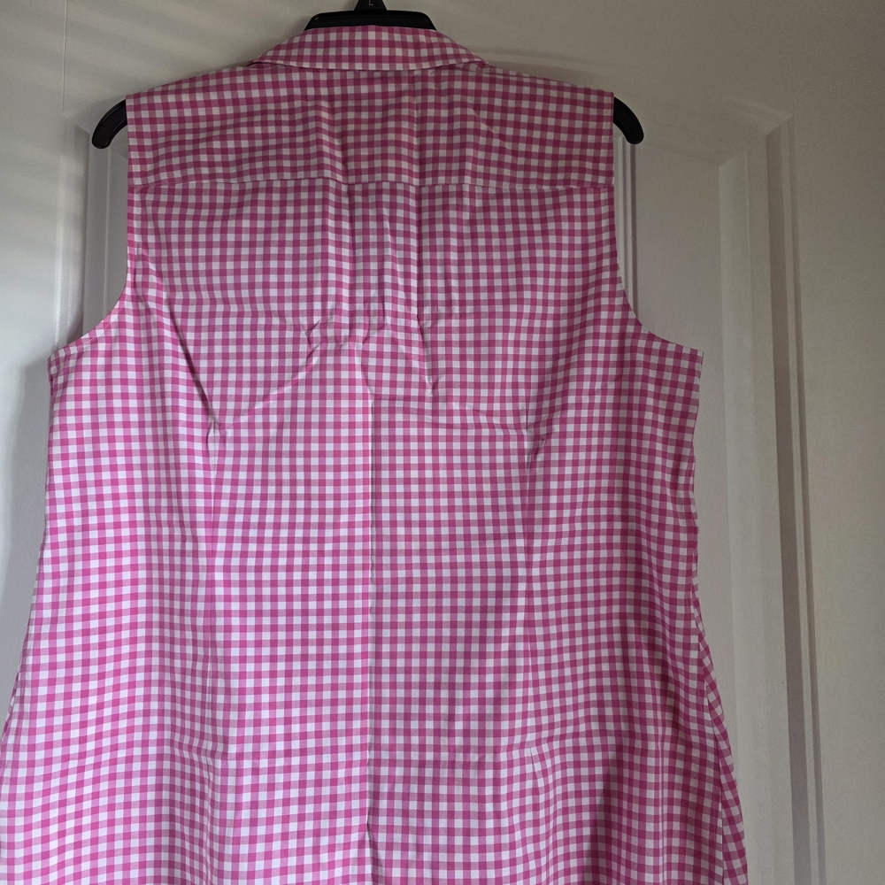 Talbots Pink Checkered Sleeveless Shirt
